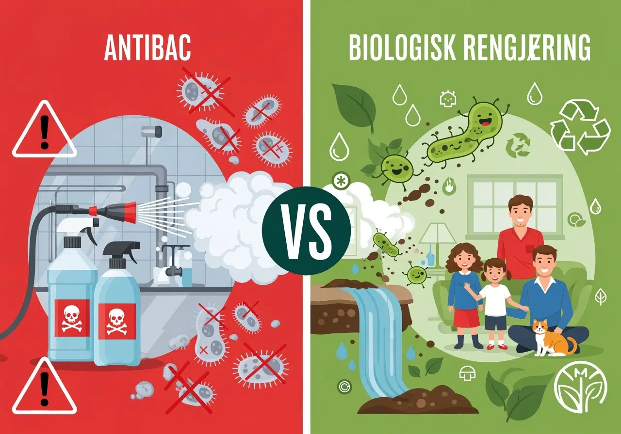 Antibac vs. Biologisk rengjøring​