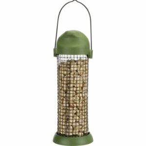 Utefuglautomat til peanøtter i metall/plastikk 500ml 22cm grønn