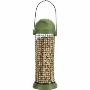 Utefuglautomat til peanøtter i metall/plastikk 500ml 22cm grønn