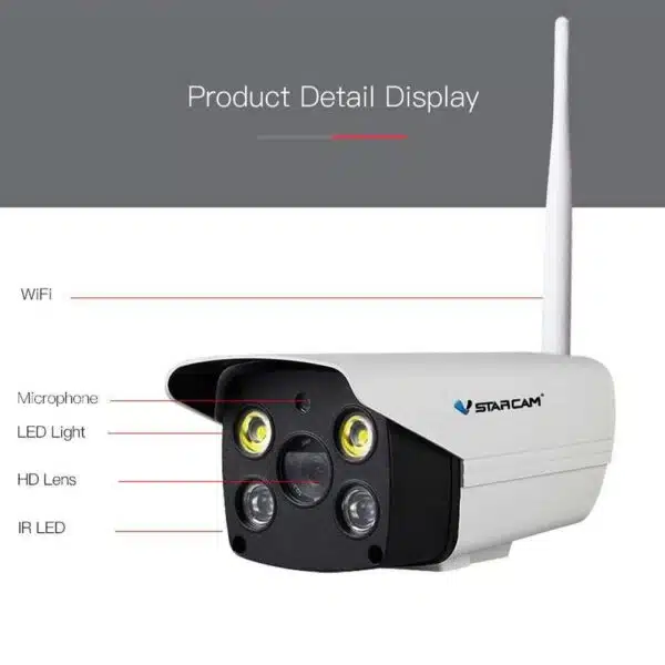 Vstarcam C18S IP-Kamera Fullfarge Utekamera Vanntett