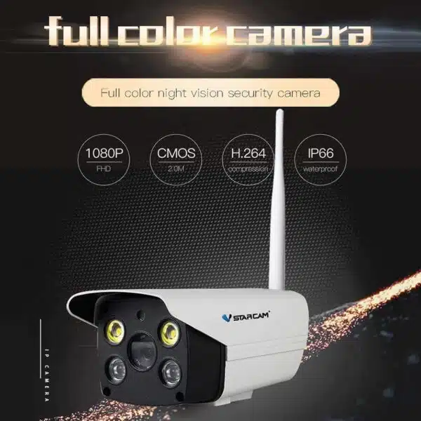 Vstarcam C18S IP-Kamera Fullfarge Utekamera Vanntett