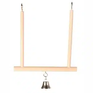 Fugleleke huske med bjelle tre 12.5x13.5