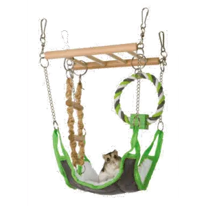 Suspension bridge with hammock