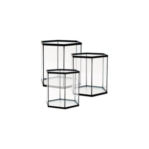 6 kantet glassakvarium lav modell