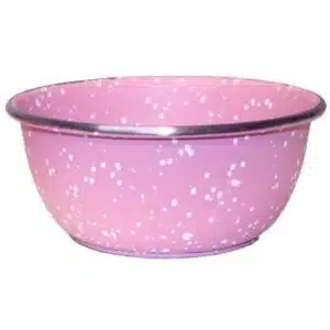 Rustfri stålskål rosa granitt
