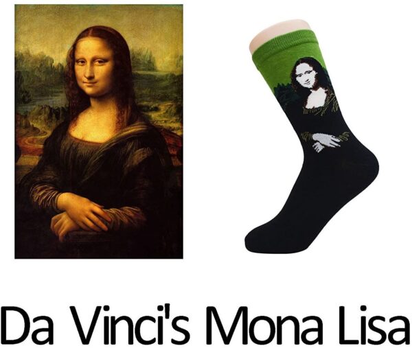 Sokk med Mona Lisa Motiv