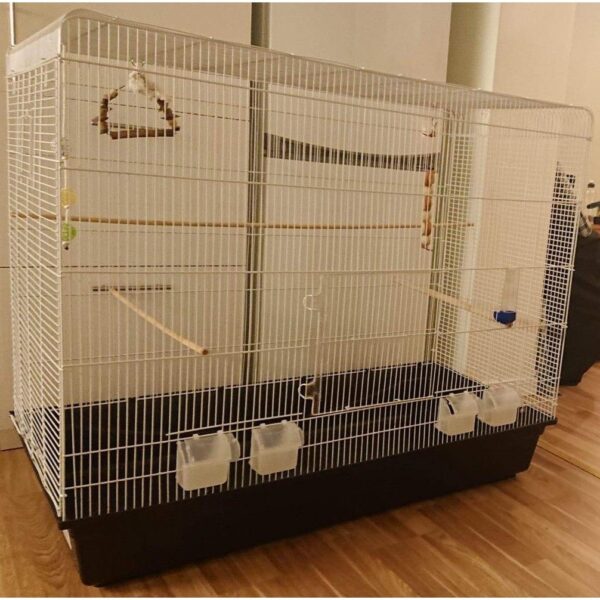 Gd space fuglebur hvit-svart 85x48x70cm