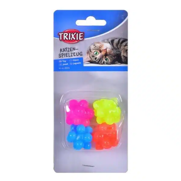 Gummiballer med dupper 4pk ø 3,3cm