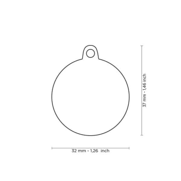Myfamily hjerte i Shine Circle ID tag