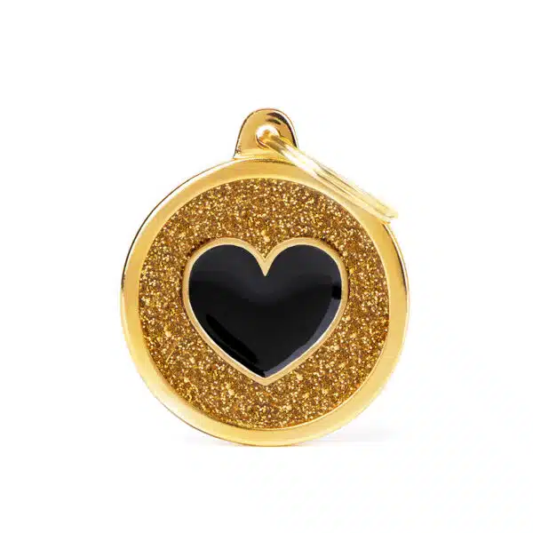 Myfamily hjerte i Shine Circle ID tag