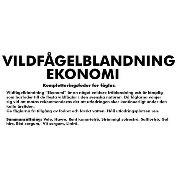 Villfuglblanding Ã˜konomi