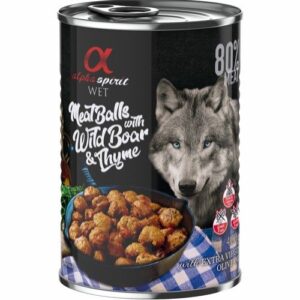 Alpha Spirit Kjøttboller med villsvin og timian - VåtfÃ´r Hund 6 x 400g