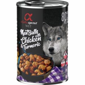 Alpha Spirit Kjøttboller med kylling og gurkemeie - VåtfÃ´r Hund 6 x 400g