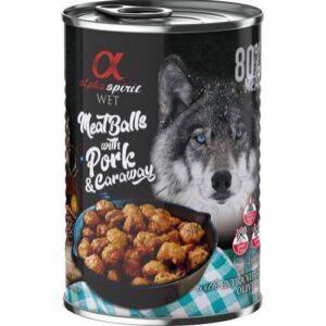 Alpha Spirit Kjøttboller med svinekjøtt og karve - VåtfÃ´r Hund 6 x 400g