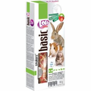 Lolo Pets Smakers Basic Frøstenger Jordbær Snacks til Kanin / Gnager 2 stk