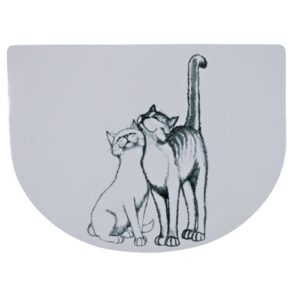 Matskålunderlag katt, 40 Ã— 30 cm, hvit