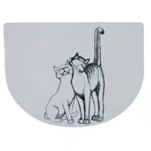 Matskålunderlag katt, 40 Ã— 30 cm, hvit