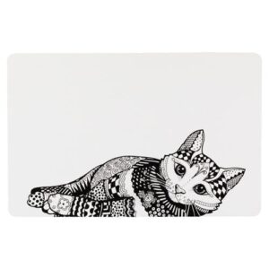 Matskålunderlag Zentangle, 44 Ã— 28 cm, hvit/sort