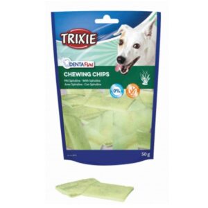 Trixie Denta Fun Tyggechips m/Spirulina Alger - Snacks til hund