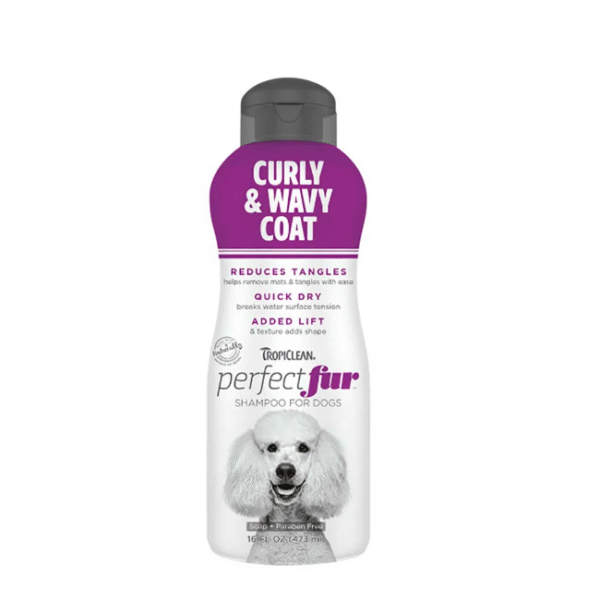 Tropiclean Perfect Fur Curly & Wavy Coat Sjampo til hund