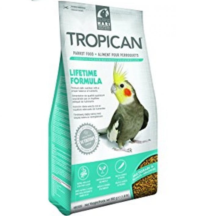 Tropican fullfôrpellets,Lifetime formula for parakitter 820 gr