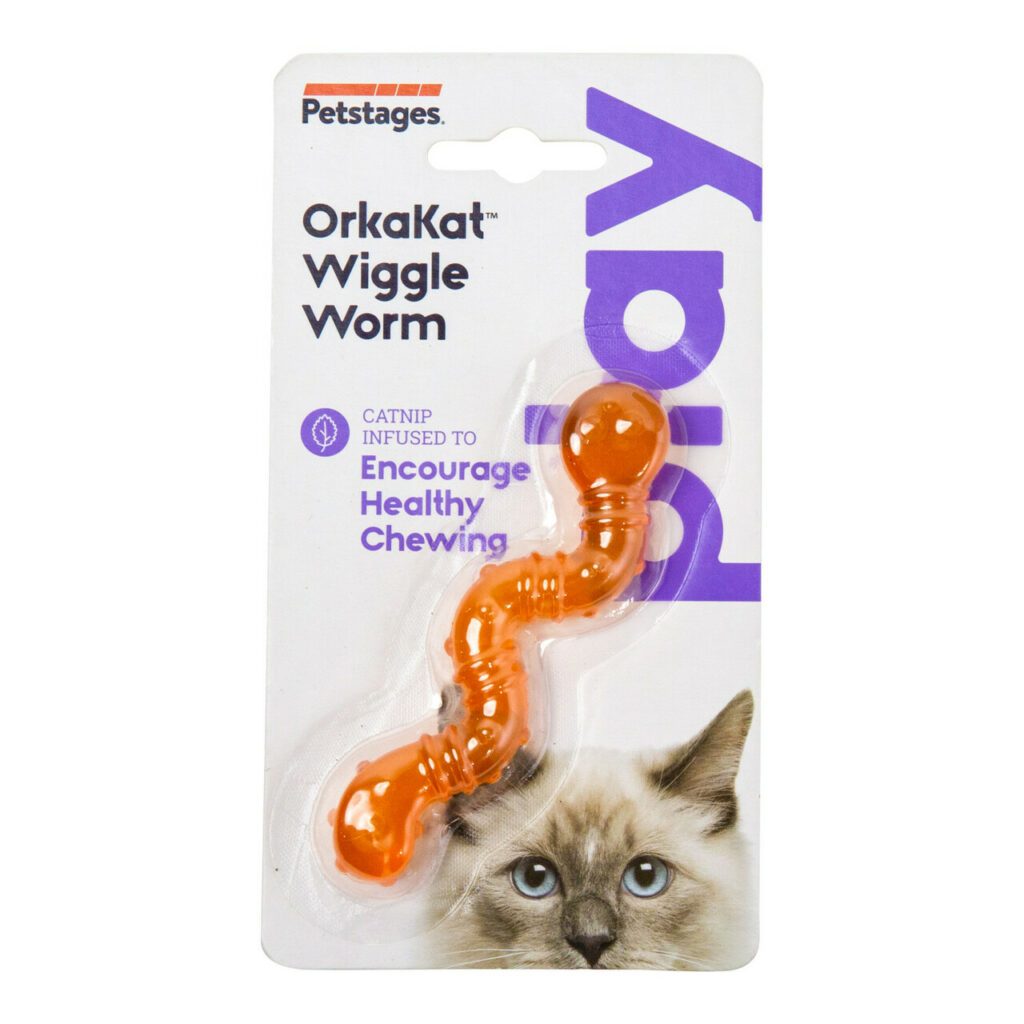 Petstages Orkakat Wiggle Worm Dental tyggeleke katt