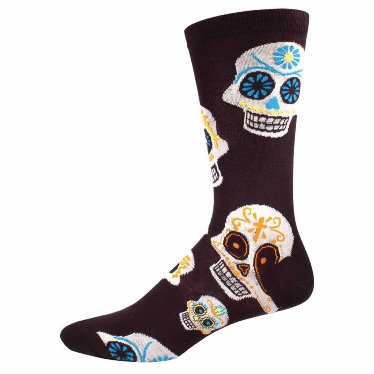 Svart sokk med Meksikanske Dødsmasker