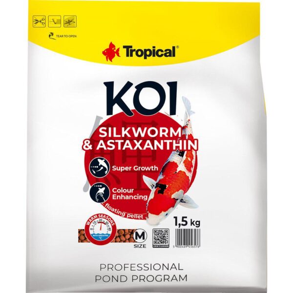 TROPICAL KOI SILKWORM&ASTAXANTHIN PELLET SIZE M