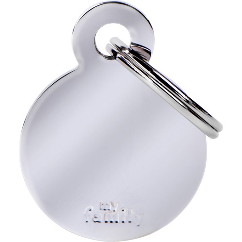 Myfamily Basic Sirkel ID tag aluminium - Sølv , 32x39 mm
