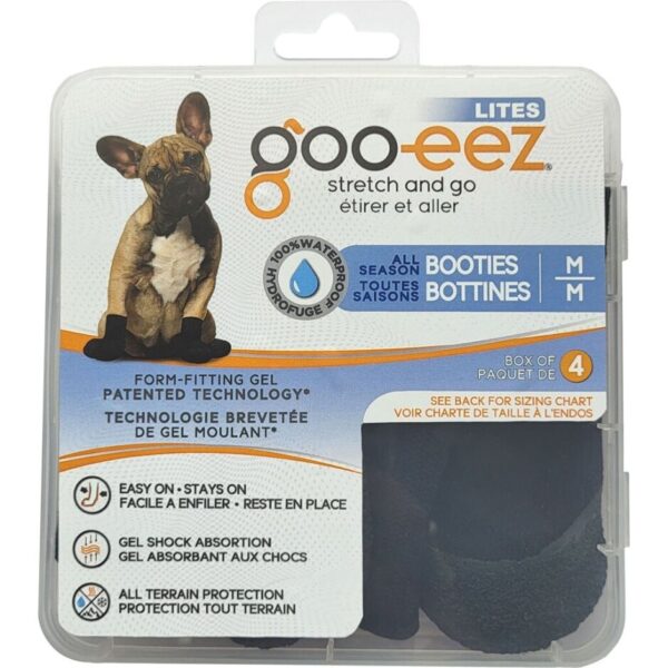 Goo-eez lites hundesko Medium-terrain boots i sort 4-pk